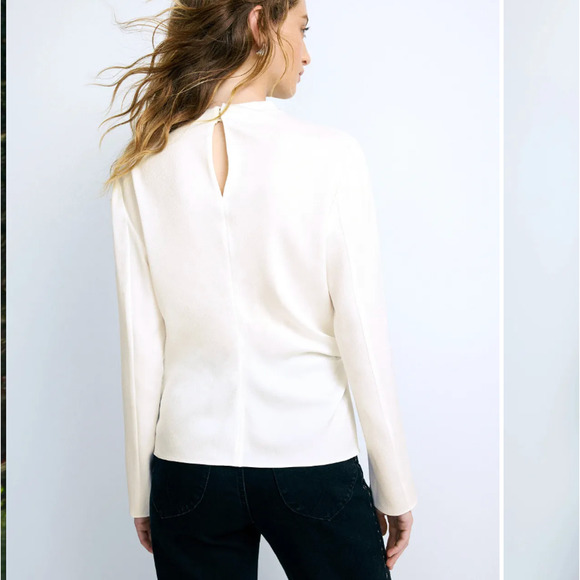A.L.C White Career Top SIZE 6 Work Blouse Designer Professional Shell $375 - Picture 3 of 11